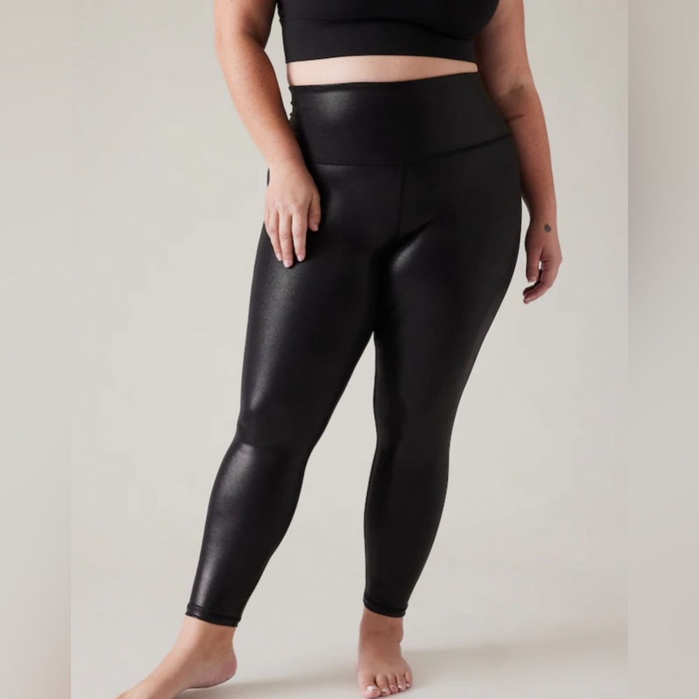 Athleta High Rise Elation Shine Tight Leggings Black 2X